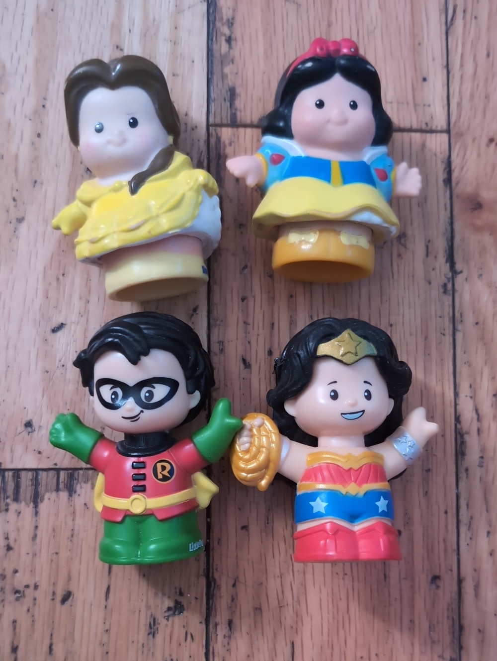 Lot Of 4 Fisher Price Little People Disney Princess DC Comics Superheros *BIN